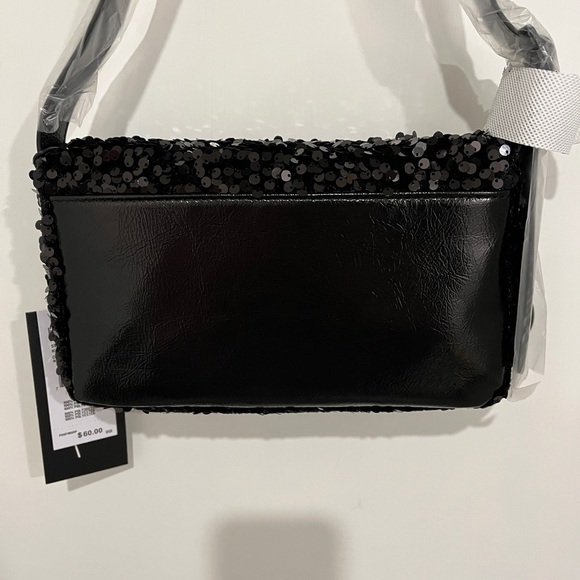 Nicole Miller Black Sequin Shoulder Bag - Picture 2 of 4